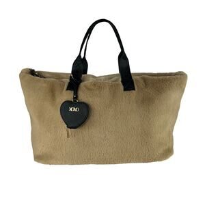 XOXO Soft Plush Faux Fur Carryall Tote Bag